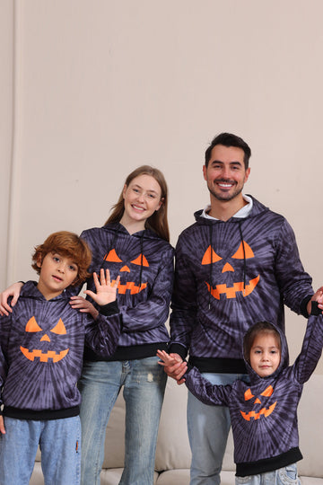 Disfraz familiar con capucha gris de Halloween Pumpkin Pattern